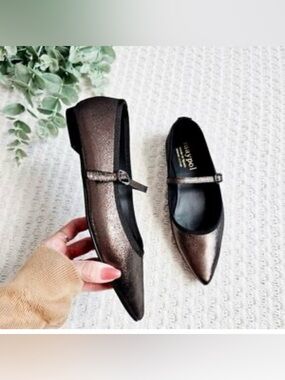 NEW Maypol Anthropologie Women 7.5 Rota Percival Genuine LEATHER Flats Bronze